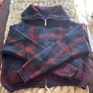 Zara Dark Blue and Red Knit Sweater